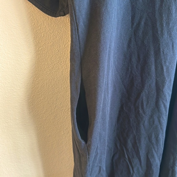 Skin Organic Cecile Pima Cotton Dress Black Oversized V Neck Womens Size 2 - Picture 6 of 12